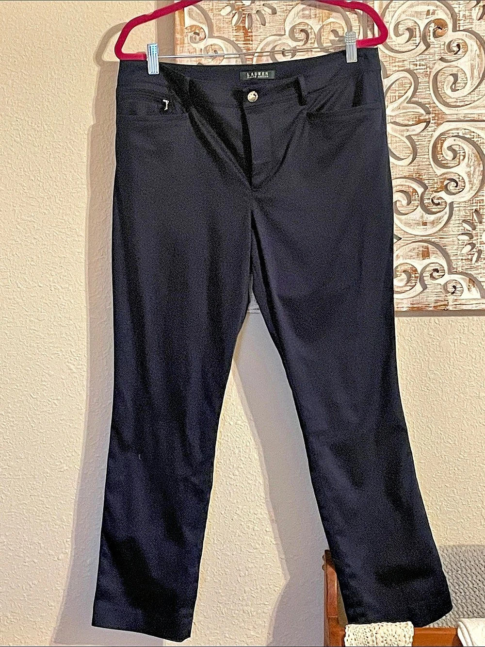 Lauren Ralph Lauren Straight Leg Pants Black Size 12 Like New